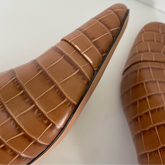 J Crew Roxie Cap-Toe Ankle Boots in Crocodile-Embossed Leather Sz 8 - Picture 8 of 15